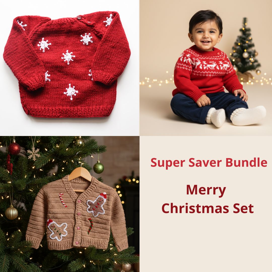 Merry Christmas Set | Set of 3 | Handmade Sweaters