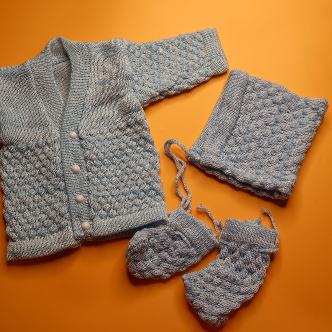Adore Woollen Set - Sky Blue
