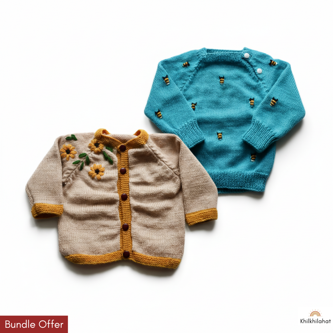Handmade Sweater | Set of 2 | Bee and Sunflower