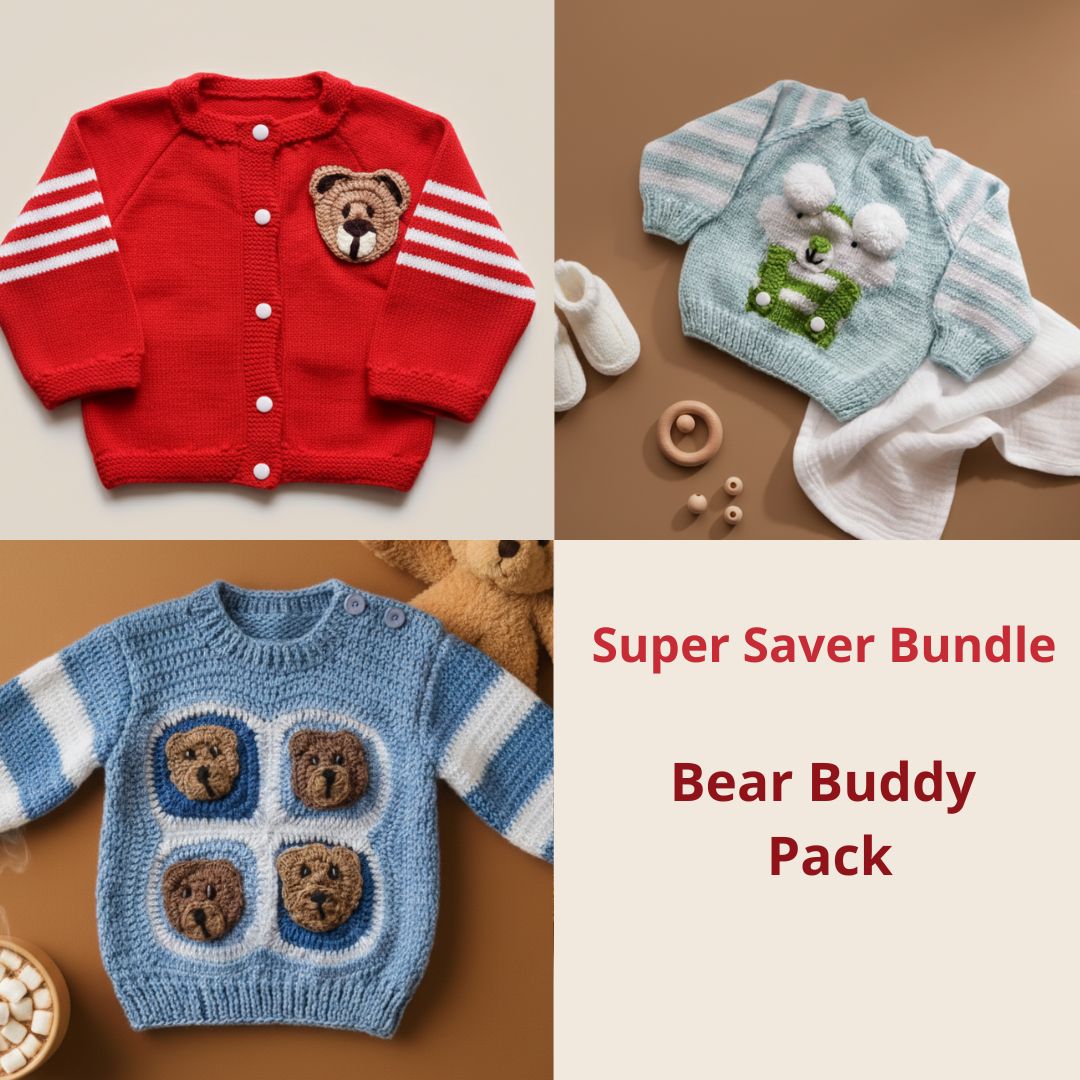 Bear Buddy Pack | Set of 3 | Handmade Sweaters