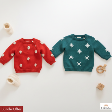 Handmade Sweater | Set of 2 | Little Meadow & Green Snowflake