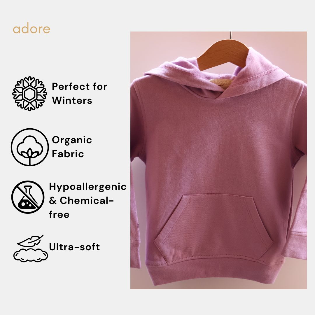 Purple hoodie on a beige background