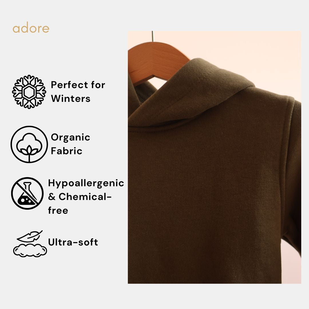 Organic Hoodie for Kids | Olive Green