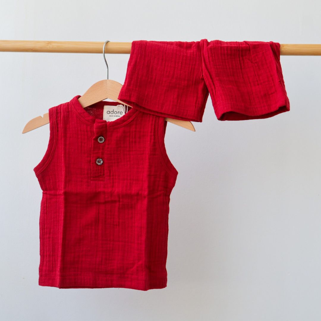 100% Organic Muslin T-Shirt & Shorts | Set of 5 Colours (New)