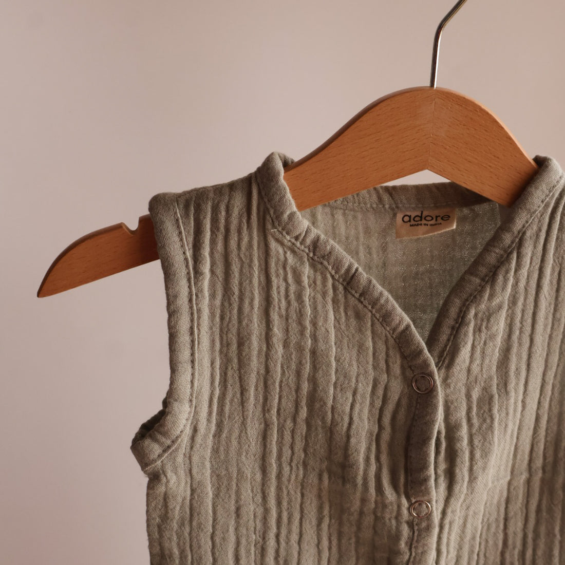 100% Muslin Jhabla for Baby | Green