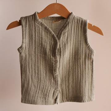 100% Muslin Jhabla for Baby | Green