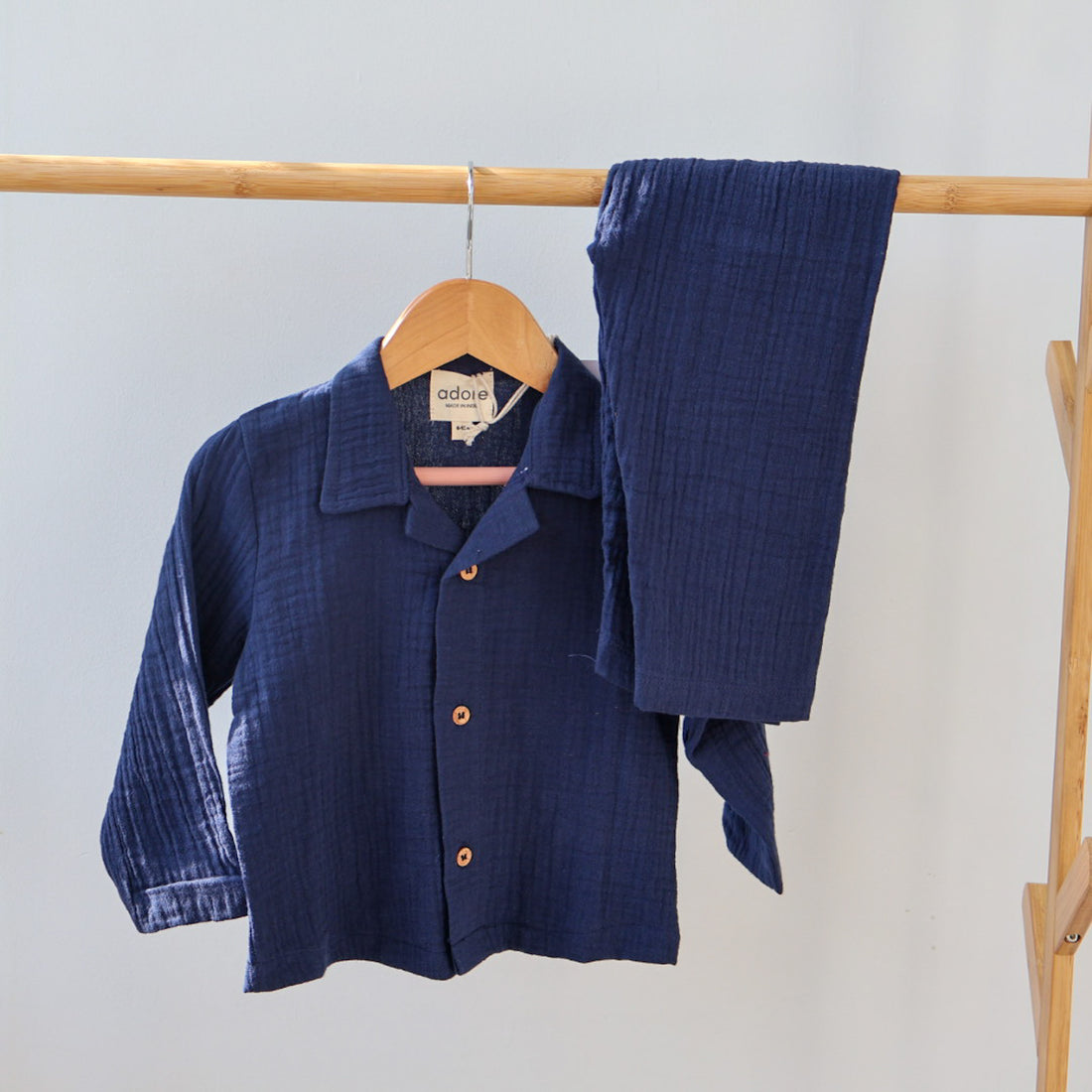 Adore – Muslin Double Gauze Organic Cotton Loungewear | Navy Blue