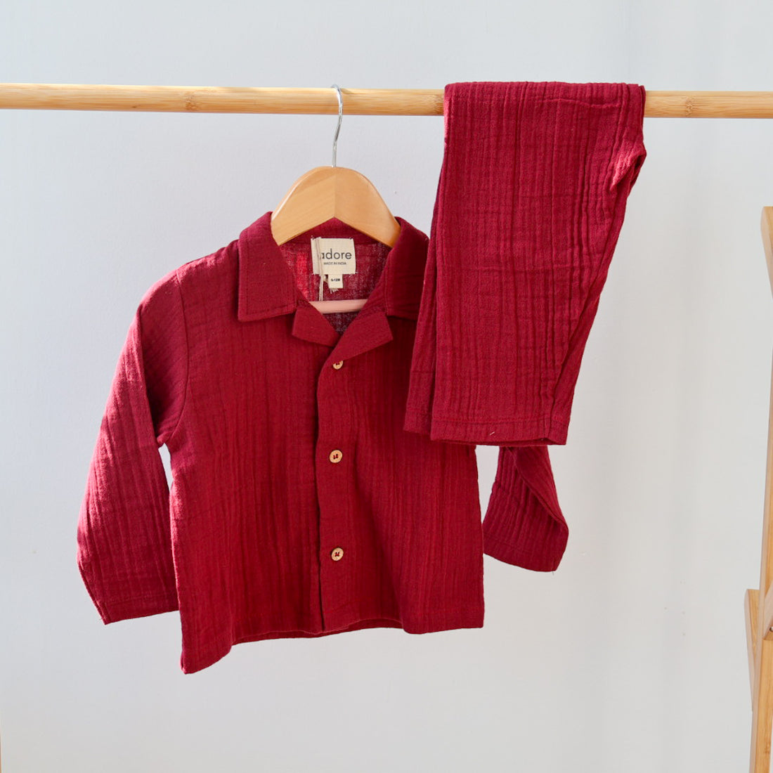 Adore – Muslin Double Gauze Organic Cotton Loungewear | Maroon