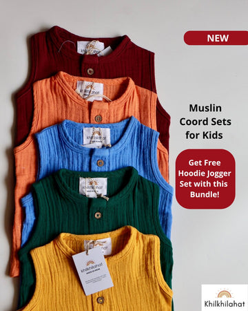 100% Organic Muslin T-Shirt & Shorts | Set of 5 Colours (New)