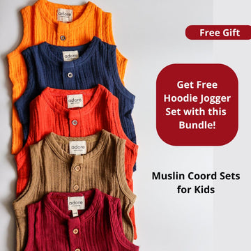 100% Organic Muslin T-Shirt & Shorts | Set of 5 Colours