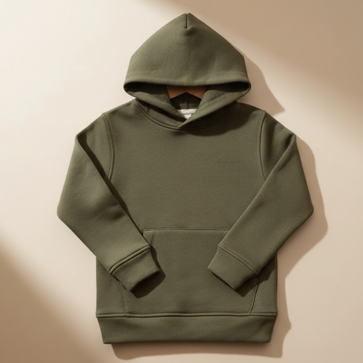 Organic Hoodie for Kids | Olive Green