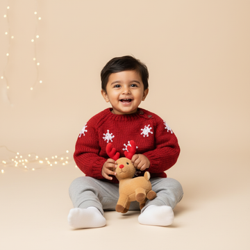 Little Snowflake Maroon | Handmade Sweater